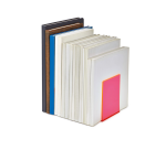 Boekensteun MAUL 10x10x13cm acryl set 2 neon rood transparant