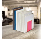 Boekensteun MAUL 10x10x13cm acryl set 2 neon rood transparant