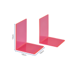 Boekensteun MAUL 10x10x13cm acryl set 2 neon rood transparant