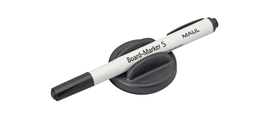 Whiteboardwisser MAUL met whitebordstift zwart magnetisch