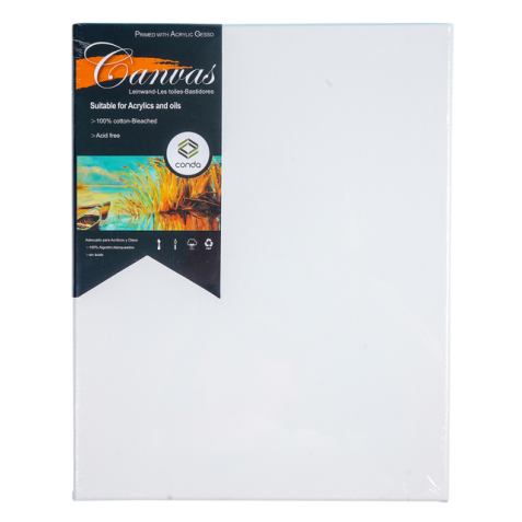 Toile canvas Conda 24x30cm coton blanchi