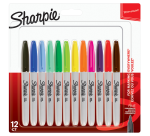 Marqueur permanent Sharpie pointe 1,5 à 3 mm - Pochette de 12