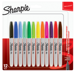Rotulador permanente Sharpie punta 1,5 a 3 mm - Estuche de 12