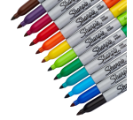 Marqueur permanent Sharpie pointe 1,5 à 3 mm - Pochette de 12