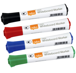 Marqueur tableau blanc Nobo Glide ogive 2mm assorti 10 pièces