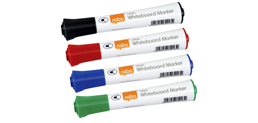 Whiteboardmarker Nobo Glide rond assorti 2mm 10st