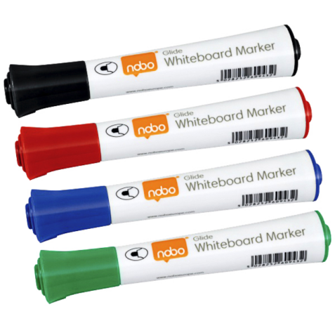 Viltstift Nobo whiteboard Glide rond assorti 2mm 10st