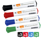 Whiteboardmarker Nobo Glide rond assorti 2mm 10st