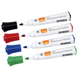 Marqueur tableau blanc Nobo Glide ogive 2mm assorti 10 pièces