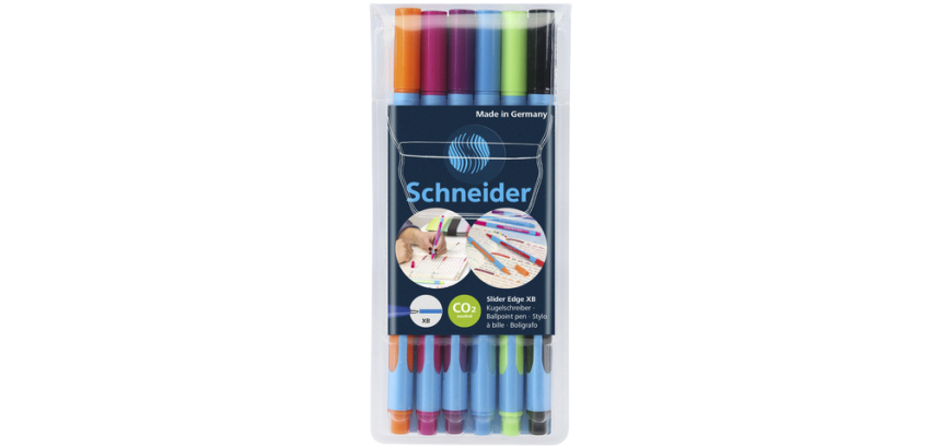 Stylo bille Schneider Slider Edge Extra Large étui de 6 couleurs