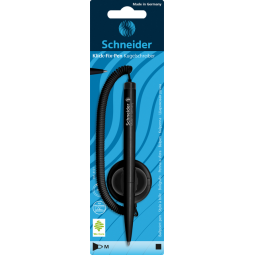 Stylo bille de comptoir Schneider Klick-fix Medium noir blister 1 pièce