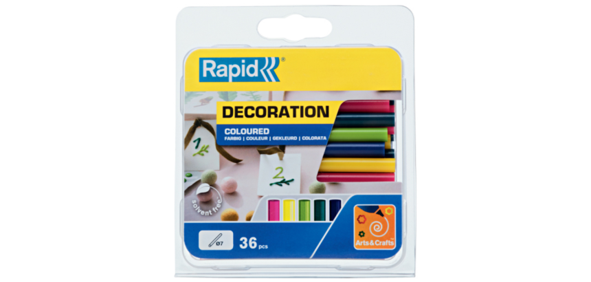 Lijmpatroon Rapid 7mm 5 kleuren assorti 36 stuks