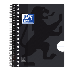 Collegeblok Oxford School A5+ lijn 17-gaats 160 pagina's 80gr zwart