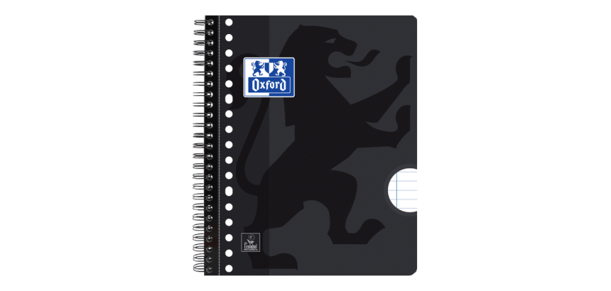 Oxford Kursblock A5+ liniert 17-fach perforiert 160 Seiten 80g schwarz