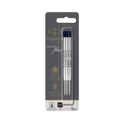 Recharge stylo bille Parker Quinkflow Medium noir blister 3 pièces