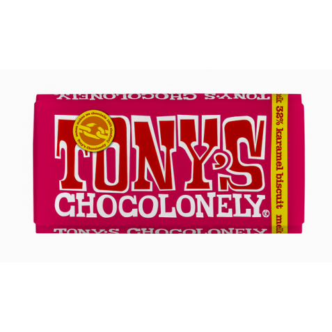 Chocolat Tony's Chocolonely lait caramel biscuit 180g