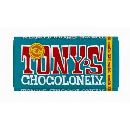 Chocolade Tony's Chocolonely melk pennywafel reep 180gr