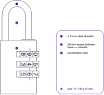 Cadenas Pavo à combinaison 41x28x12mm