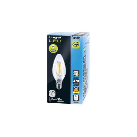 Lampe LED Integral E14 4,5W 2700K blanc chaud 250 lumens