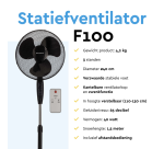 Ventilateur sur pied BRASQ avec télécommande Ø 40cm noir