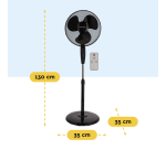 Ventilateur sur pied BRASQ avec télécommande Ø 40cm noir