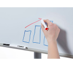 Chevalet mobile Dahle Team acier laqué blanc magnétique avec bras réglables