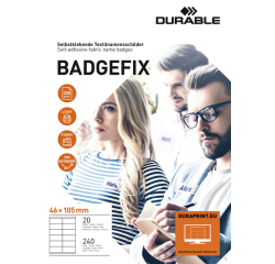 Badge nominatif adhésif Durable 8363 46x105mm blanc 240 pièces