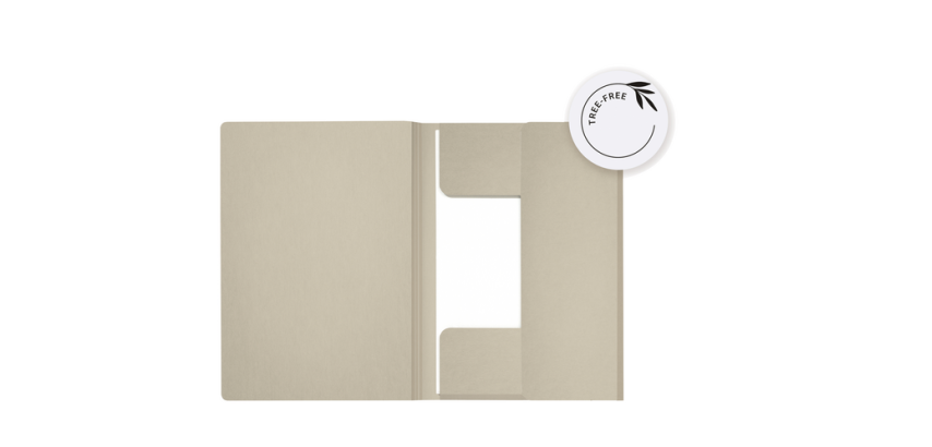 Dossiermap Djois Secolor Tree-Free A4 3 kleppen 226gr beige