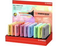 En_rotulador stabilo boss fluorescente 70 pastel expositor de 45 unidades colores surtidos
