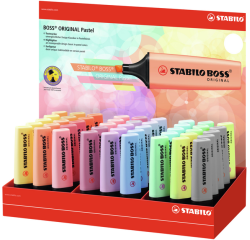En_rotulador stabilo boss fluorescente 70 pastel expositor de 45 unidades colores surtidos