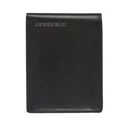 Portefeuille Maverick All Black compact avec compartiment monnaie RFID cuir noir