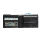 Portefeuille Maverick All Black compact avec compartiment monnaie RFID cuir noir