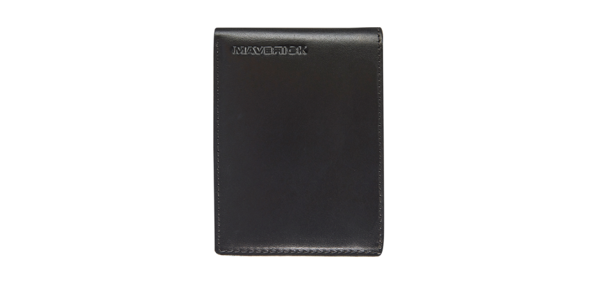 Portefeuille Maverick All Black avec compartiment monnaie RFID cuir noir