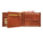 Portemonee Maverick Rough Gear met kleingeldvak RFID leer cognac