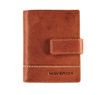 Maverick Rough Gear Compact RFID Cognac Leather Card Holder