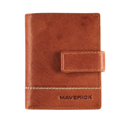 Porte-cartes Maverick Rough Gear Compact RFID cuir cognac