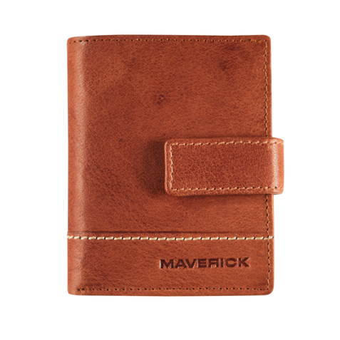 Porte-cartes Maverick Rough Gear Compact RFID cuir cognac