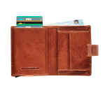 Maverick Rough Gear Compact RFID Cognac Leather Card Holder