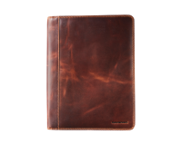 Conférencier Maverick The Original A4 zippé avec bloc-notes cuir marron