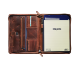 <p>Konferenzmappe Maverick The Original A4 mit Reißverschluss und Notizblock aus braunem Leder</p>