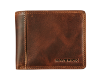 Porte-monnaie Maverick The Original Compact avec compartiment monnaie RFID cuir brun