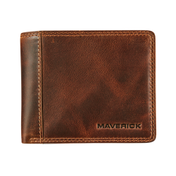 Porte-monnaie Maverick The Original Compact avec compartiment monnaie RFID cuir brun