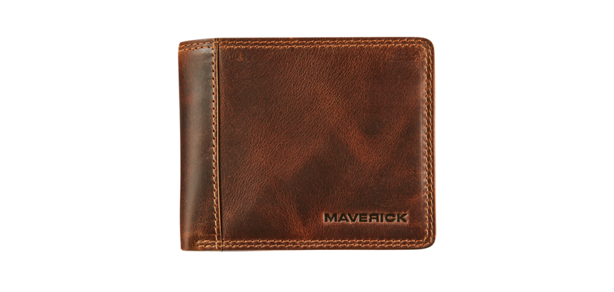 Maverick The Original Compact Geldbörse mit Münzfach RFID braunes Leder