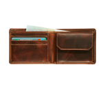 Maverick The Original Compact Geldbörse mit Münzfach RFID braunes Leder