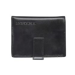 Porte-cartes Maverick All Black super compact RFID cuir noir