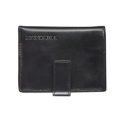 Porte-cartes Maverick All Black super compact RFID cuir noir