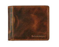 Porte-monnaie Maverick The Original avec compartiment monnaie RFID cuir brun