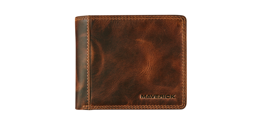 Portemonee Maverick The Original met kleingeldvak RFID leer bruin