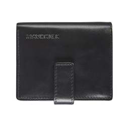 Porte-cartes Maverick All Black compact RFID cuir noir