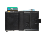 Porte-cartes Maverick All Black compact RFID cuir noir